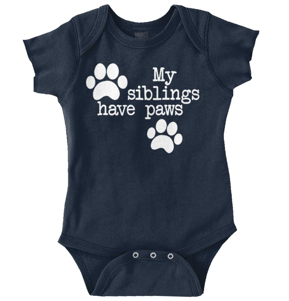 Siblings have paws Romper Bodysuit-Direct To Garment Print-Brisco Baby