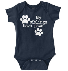 Siblings have paws Romper Bodysuit-Direct To Garment Print-Brisco Baby