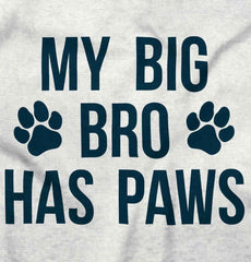 My Big Bro Has Paws Romper Bodysuit-Direct To Garment Print-Brisco Baby
