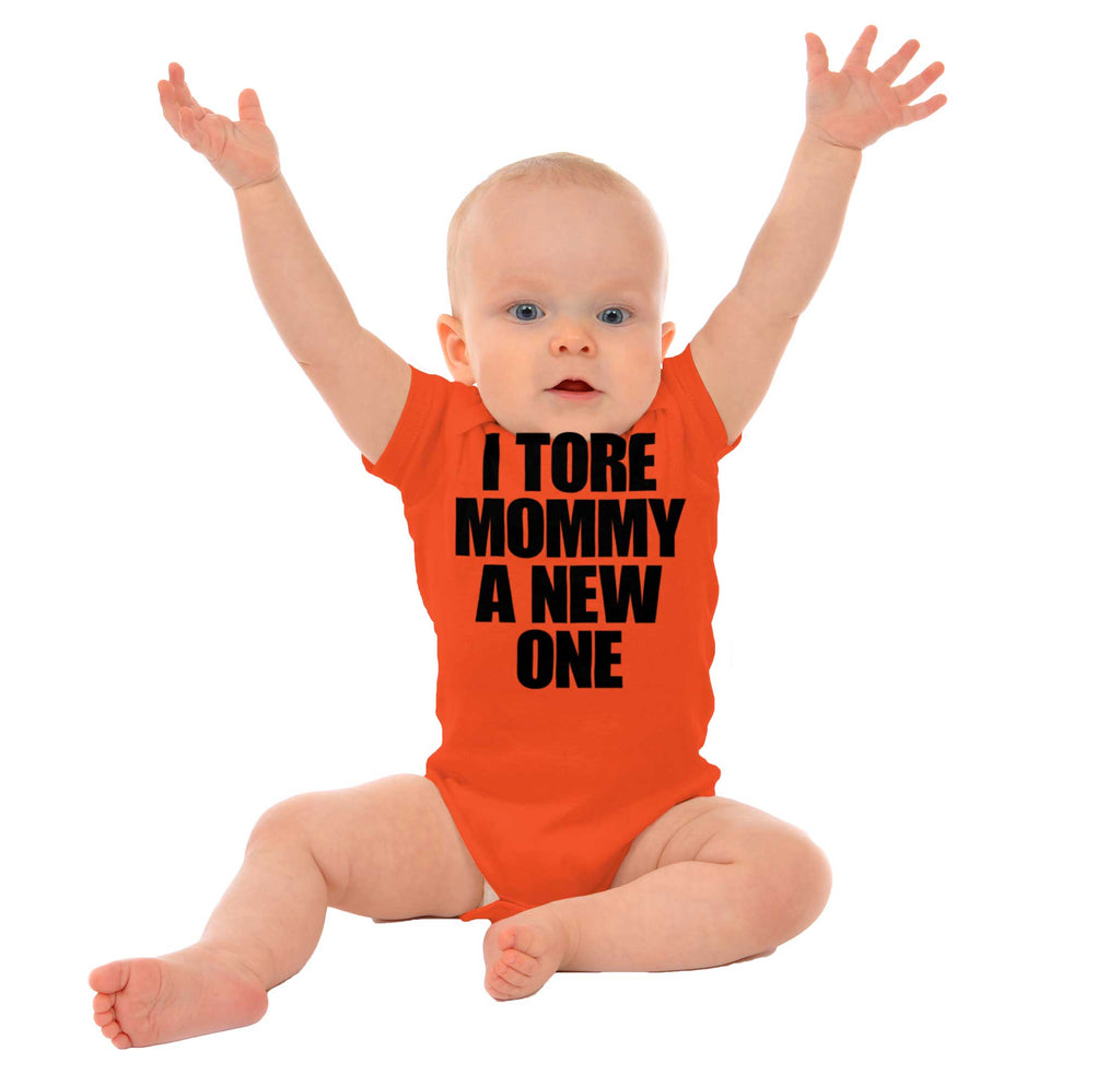 Tore Mommy A New One Romper Bodysuit-Direct To Garment Print-Brisco Baby