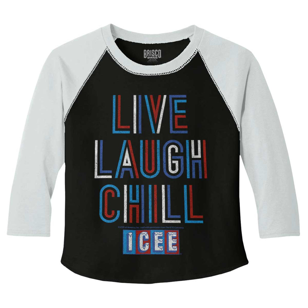 Live Laugh Chill Toddler Baseball-Direct To Garment Print-Brisco Baby