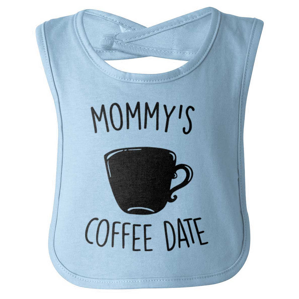 Mommy's Coffee Date Infant Baby Bib-Direct To Garment Print-Brisco Baby
