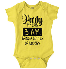 Party At My Crib Romper Bodysuit-Direct To Garment Print-Brisco Baby