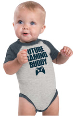 Future Gaming Buddy Raglan Romper Bodysuit-Direct To Garment Print-Brisco Baby