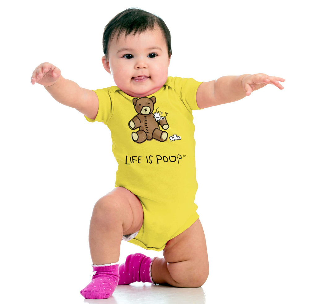 Ripped Teddy Bear Romper Bodysuit-Direct To Garment Print-Brisco Baby