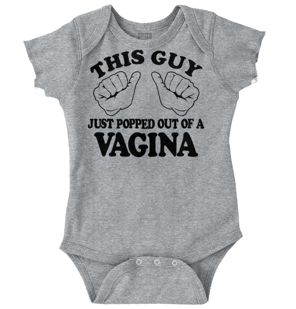 Popped Out of Vagina Romper Bodysuit-Direct To Garment Print-Brisco Baby