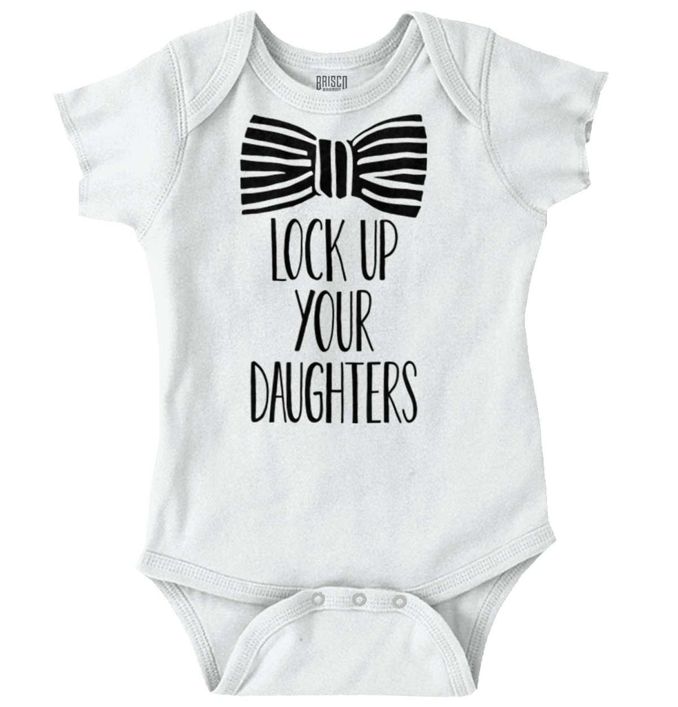 Lock Up Your Daughters Romper Bodysuit-Direct To Garment Print-Brisco Baby