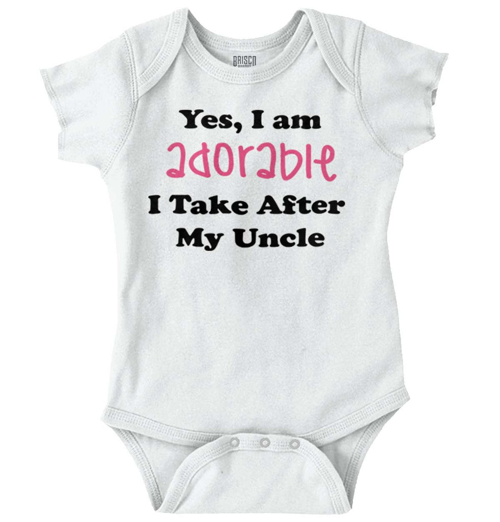 Adorable After Uncle Romper Bodysuit-Direct To Garment Print-Brisco Baby