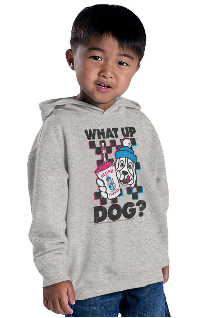 What Up Dog Toddler Pullover Hoodie-Direct To Garment Print-Brisco Baby
