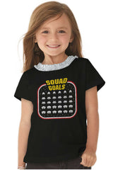 Squad Goals Video Gaming Nerd Toddler Ruffled Trim T-Shirt-Direct To Garment Print-Brisco Baby