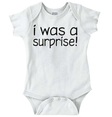 I Was A Surprise Romper Bodysuit-Direct To Garment Print-Brisco Baby