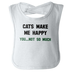 Cats Make Me Happy Infant Baby Bib-Direct To Garment Print-Brisco Baby