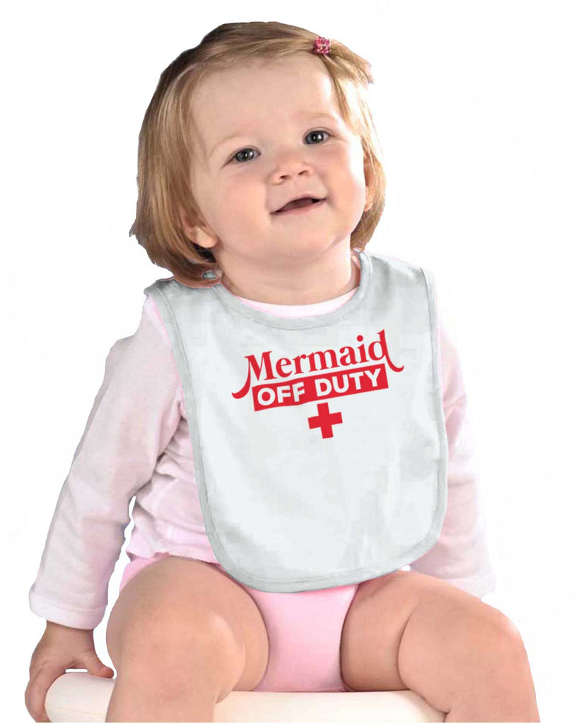 Mermaid Off Duty Infant Baby Bib-Direct To Garment Print-Brisco Baby