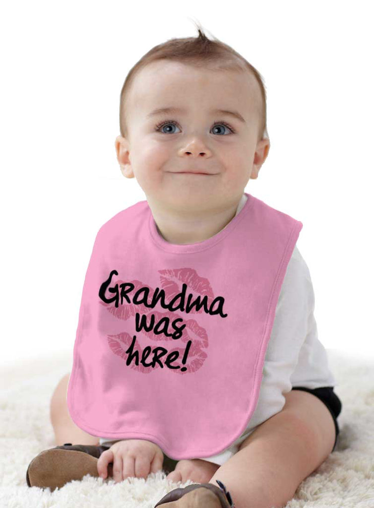 Grandma Was Here Infant Baby Bib-Direct To Garment Print-Brisco Baby