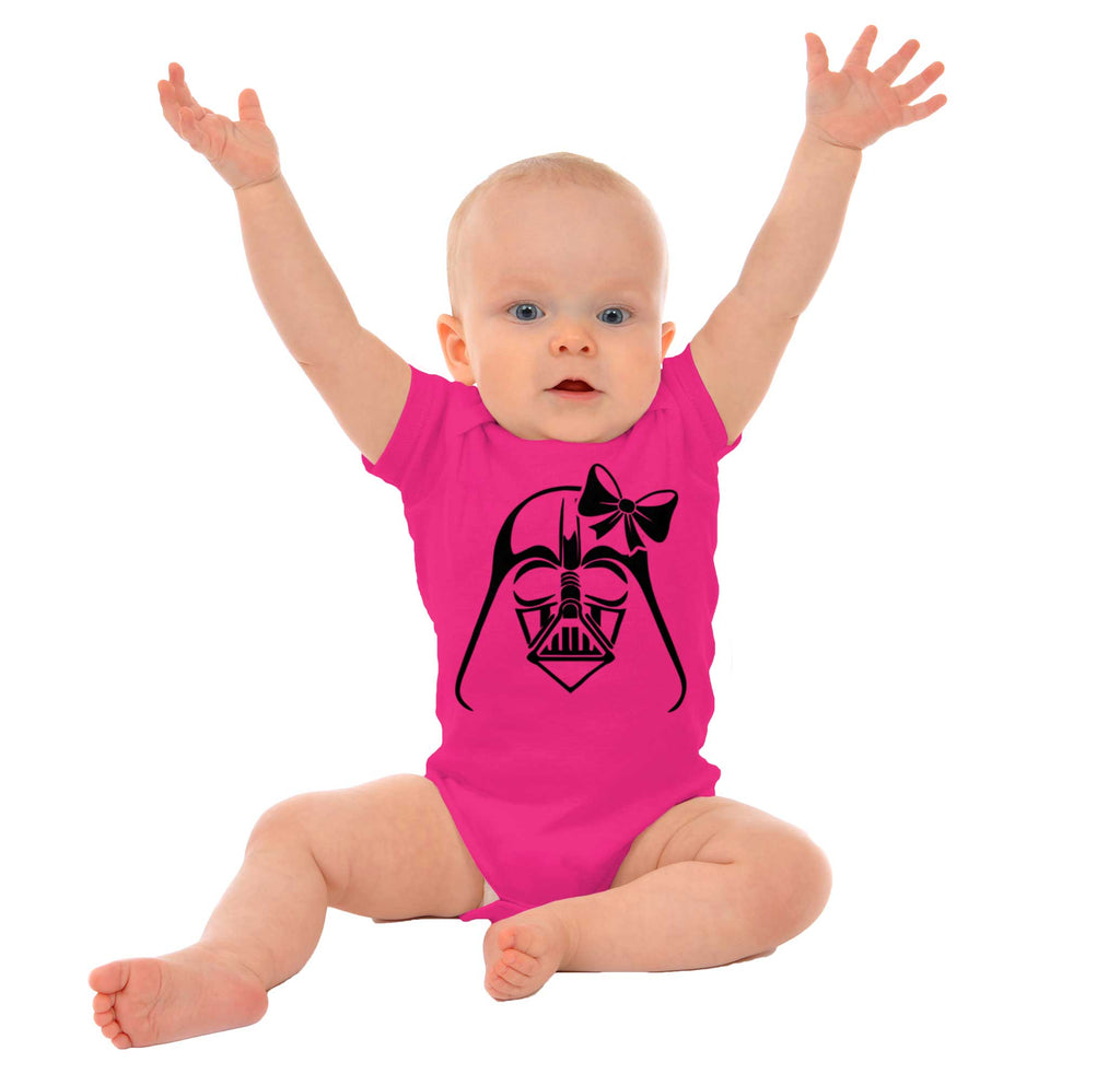 Pink Darth Vader Romper Bodysuit-Direct To Garment Print-Brisco Baby