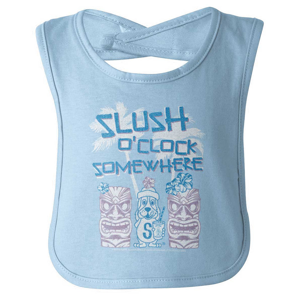 Slush O Clock Somewhere Infant Baby Bib-Direct To Garment Print-Brisco Baby