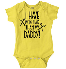 More Hair Than Daddy Romper Bodysuit-Direct To Garment Print-Brisco Baby