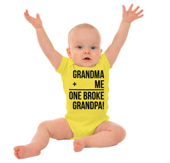 One Broke Grandpa Romper Bodysuit-Direct To Garment Print-Brisco Baby