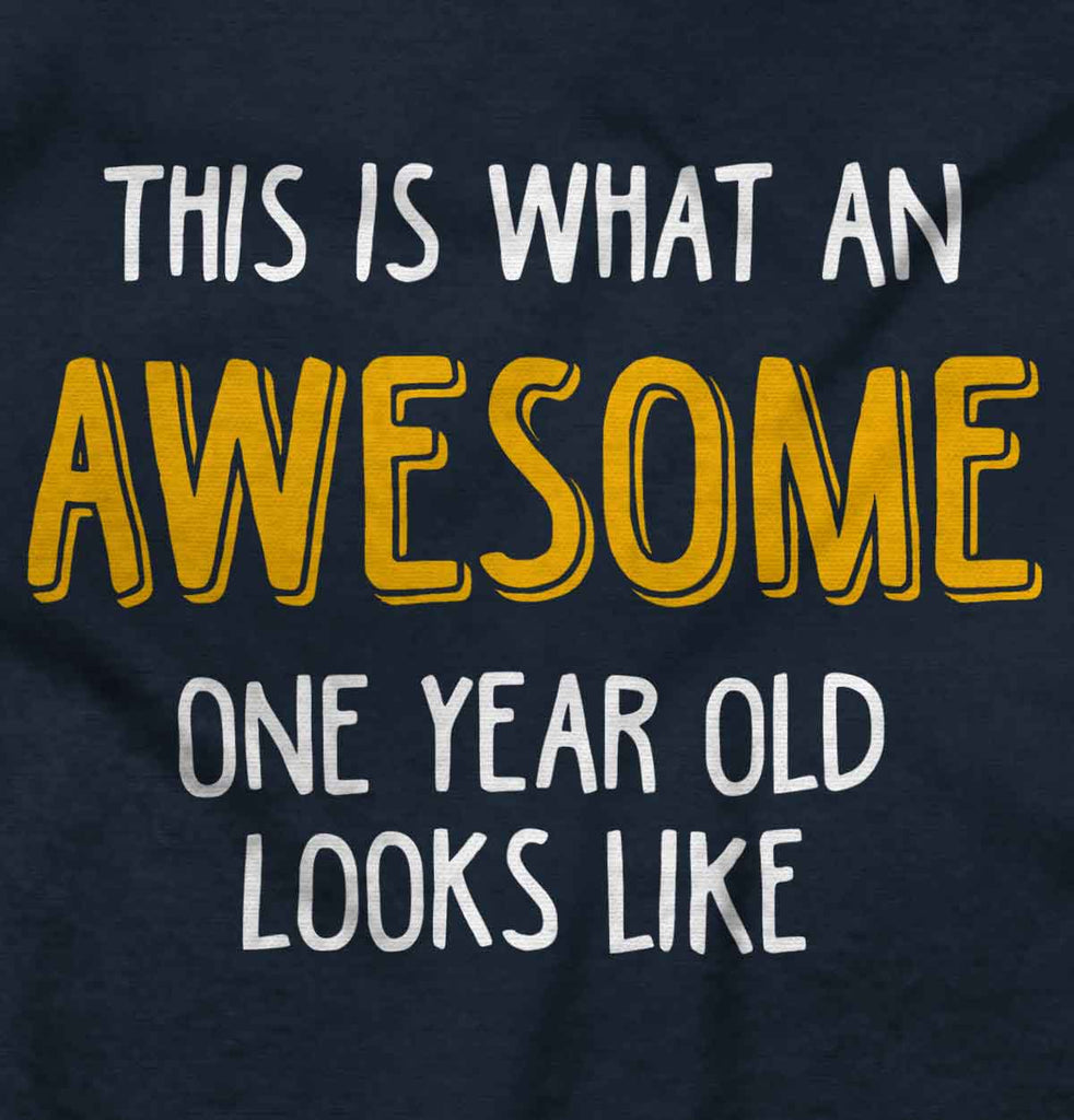 Awesome One Year Old Infant Toddler T Shirt-Direct To Garment Print-Brisco Baby