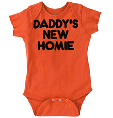 Daddy's New Homie Romper Bodysuit-Direct To Garment Print-Brisco Baby