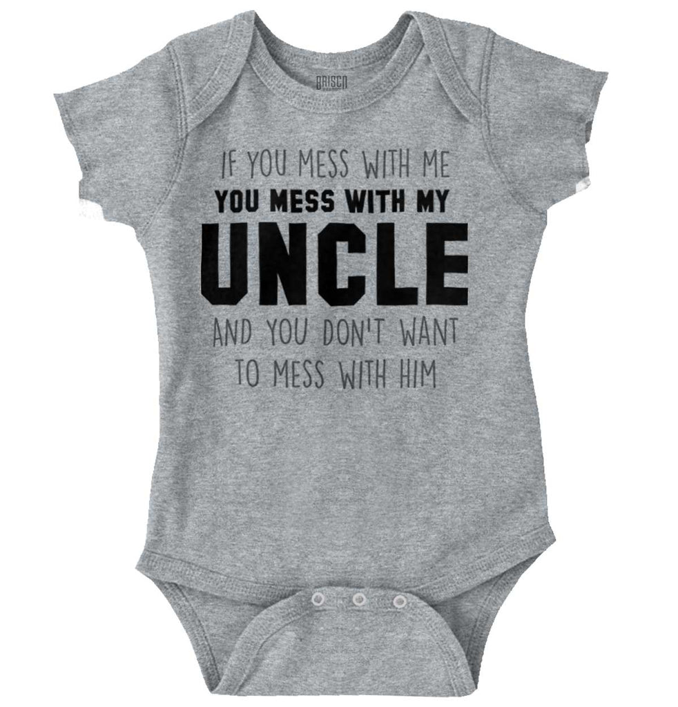 Mess With My Uncle Romper Bodysuit-Direct To Garment Print-Brisco Baby