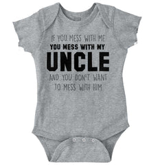 Mess With My Uncle Romper Bodysuit-Direct To Garment Print-Brisco Baby