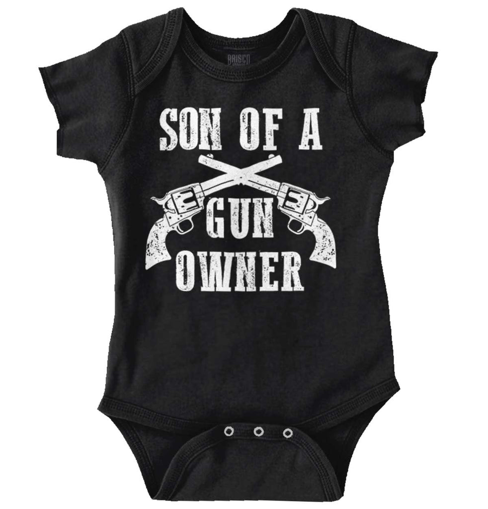 Son Gun Owner Romper Bodysuit-Direct To Garment Print-Brisco Baby