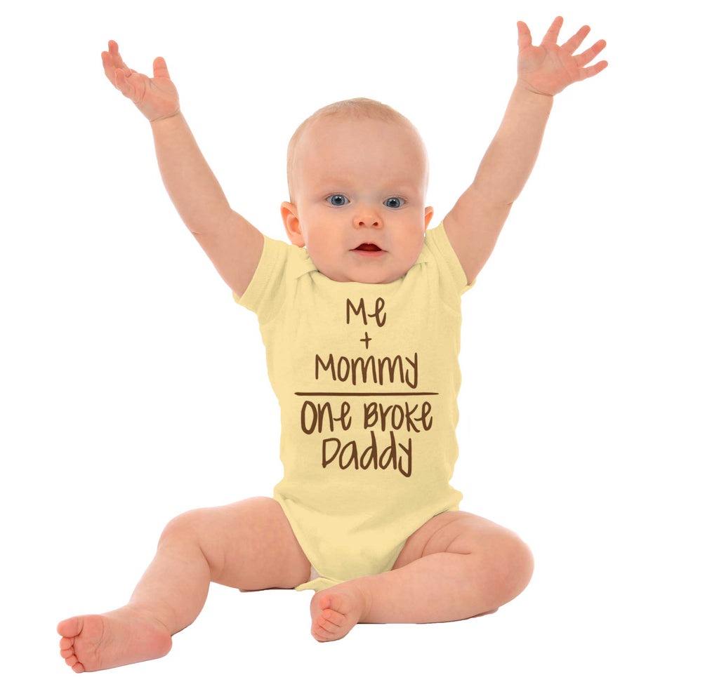 One Broke Daddy Romper Bodysuit-Direct To Garment Print-Brisco Baby