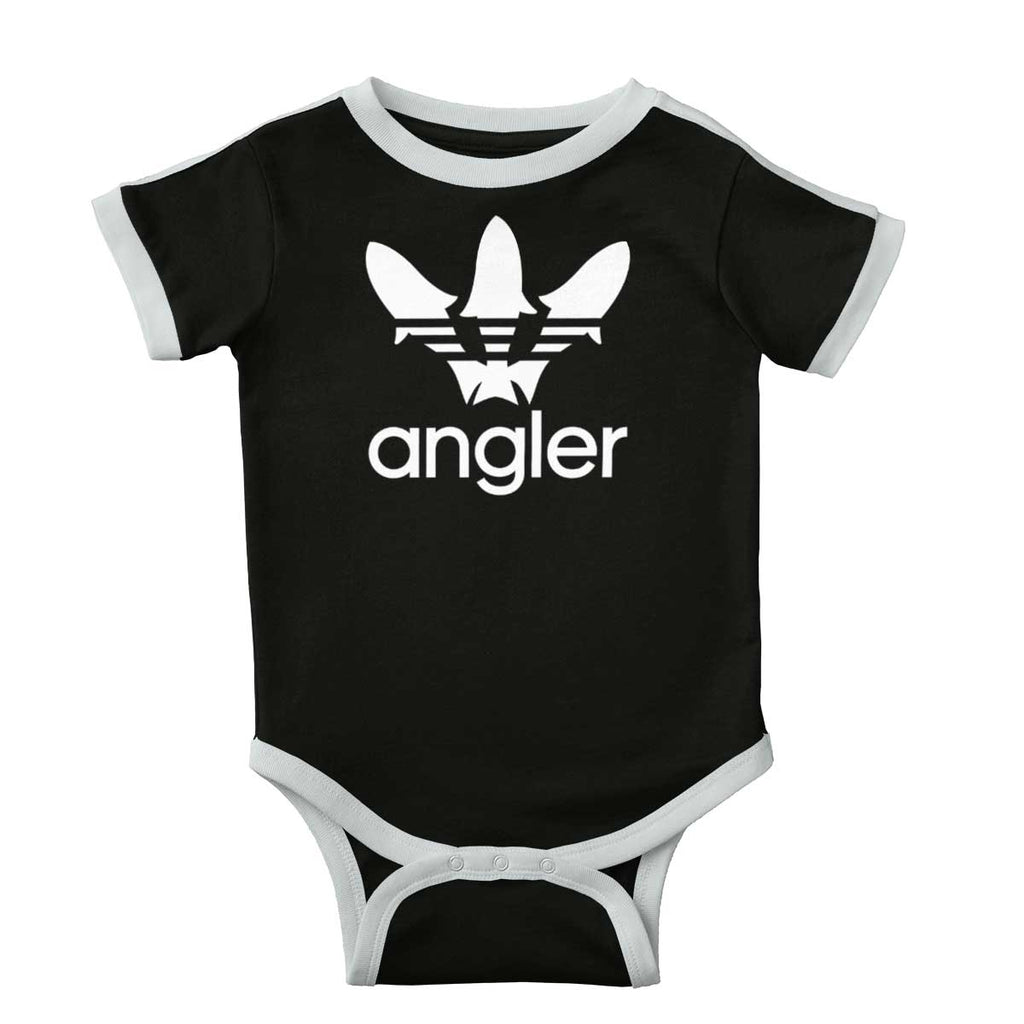 Angler Ringer Bodysuit-Direct To Garment Print-Brisco Baby