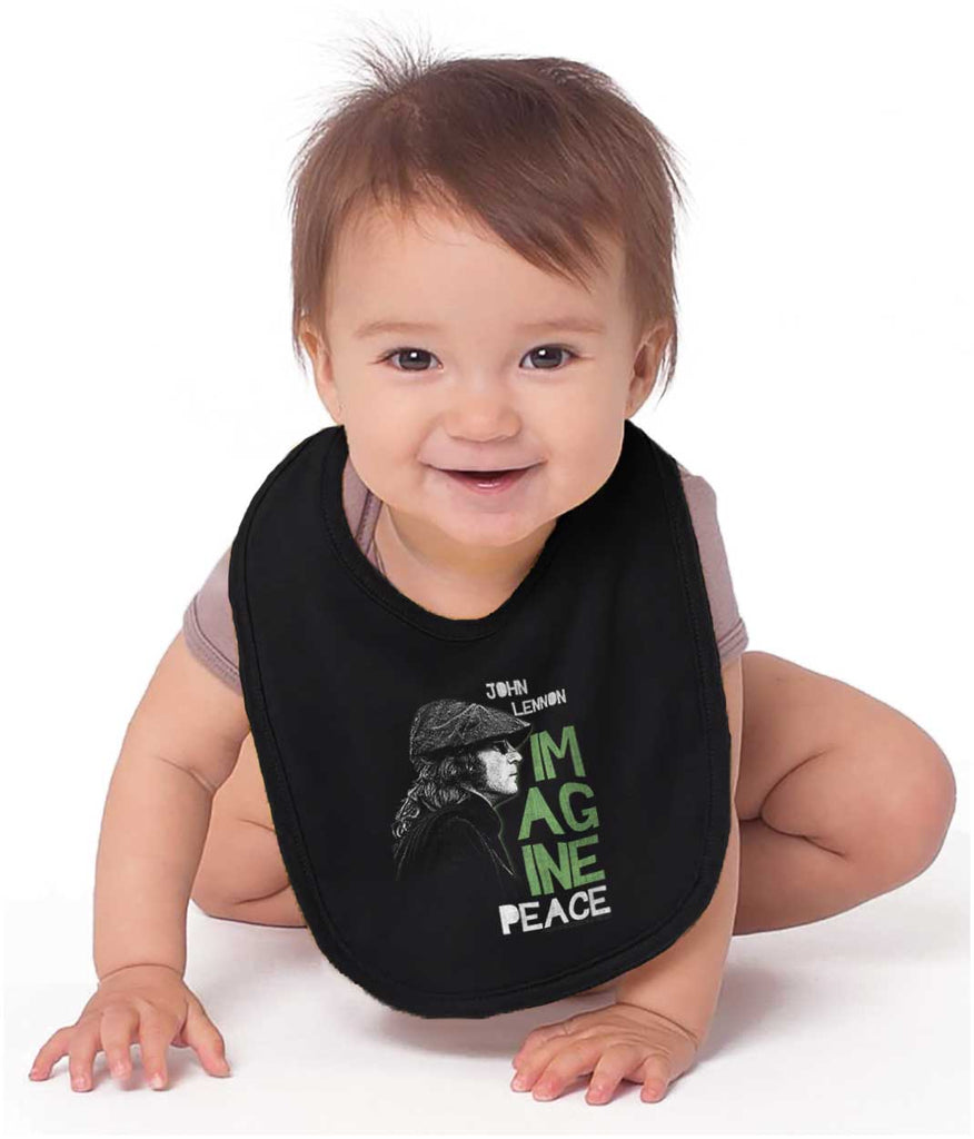Imagine Peace Infant Baby Bib-Direct To Garment Print-Brisco Baby