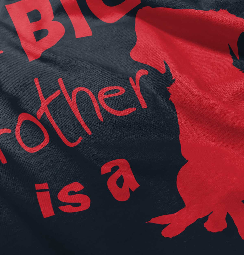 Brother is a Dog Toddler Ruffled Trim T-Shirt-Direct To Garment Print-Brisco Baby