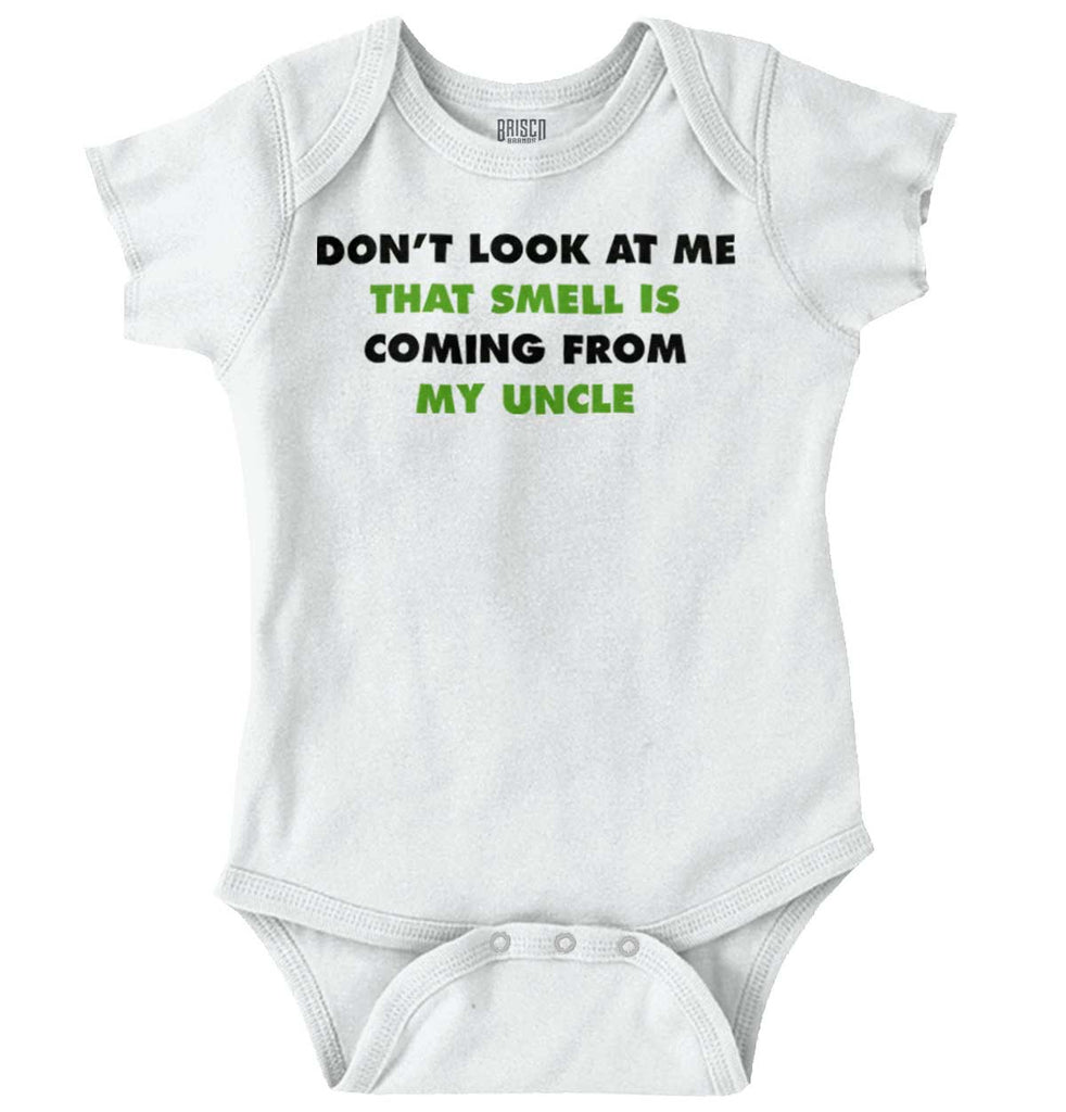 Don't Look Uncle Smells Romper Bodysuit-Direct To Garment Print-Brisco Baby