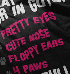 Pit Bull Checklist Romper Bodysuit-Direct To Garment Print-Brisco Baby