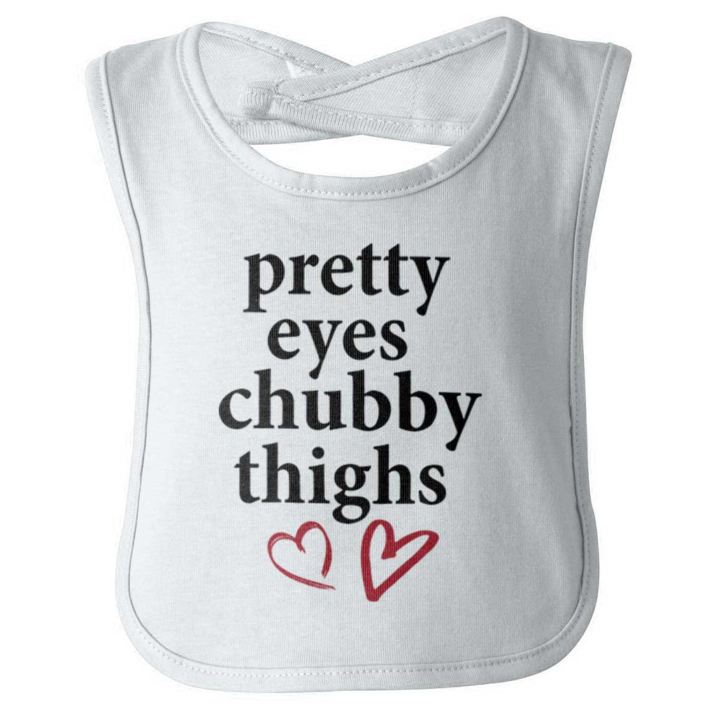 Pretty Eyes Infant Baby Bib-Direct To Garment Print-Brisco Baby