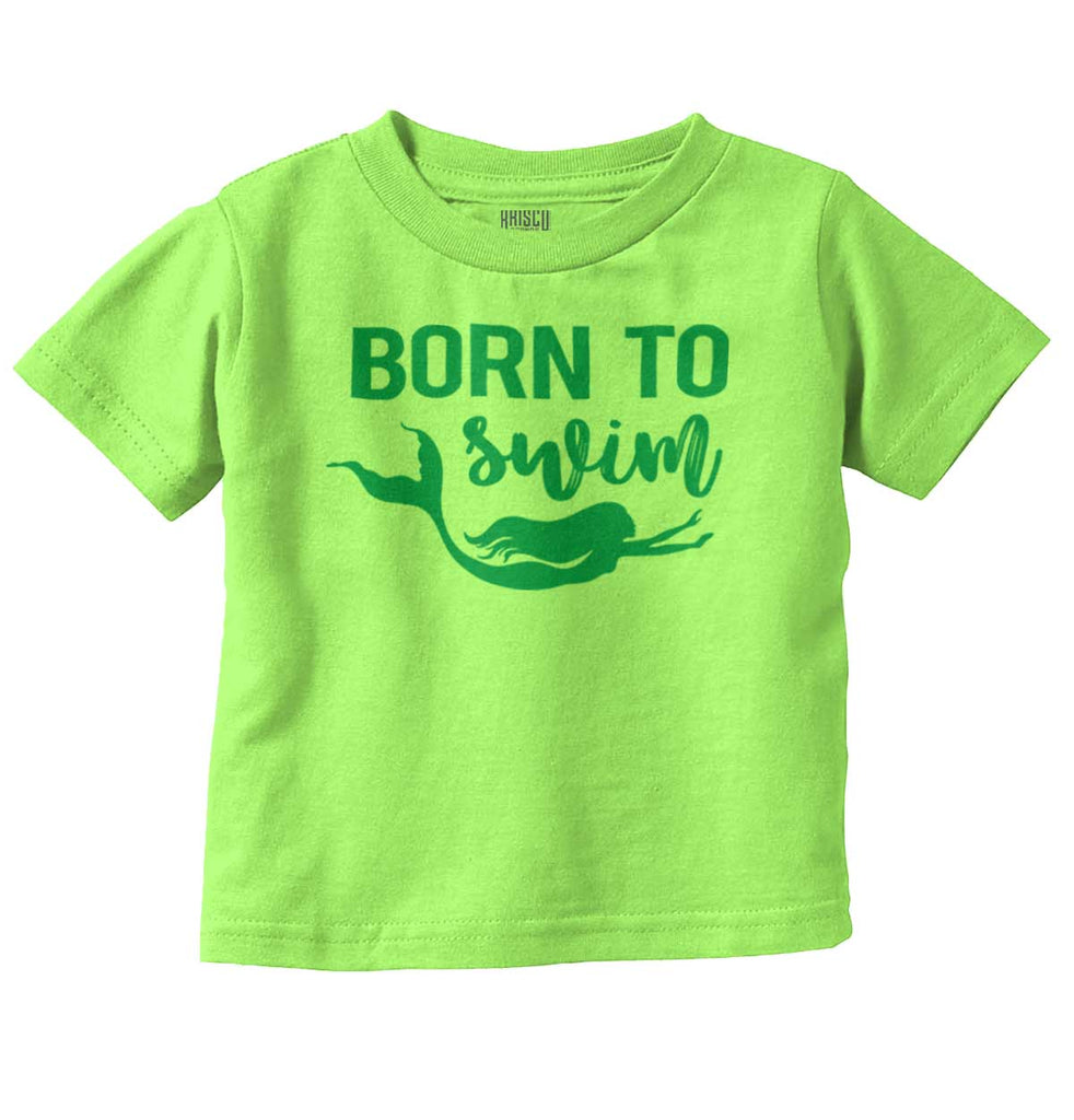 Born To Swim Infant Toddler T Shirt-Direct To Garment Print-Brisco Baby