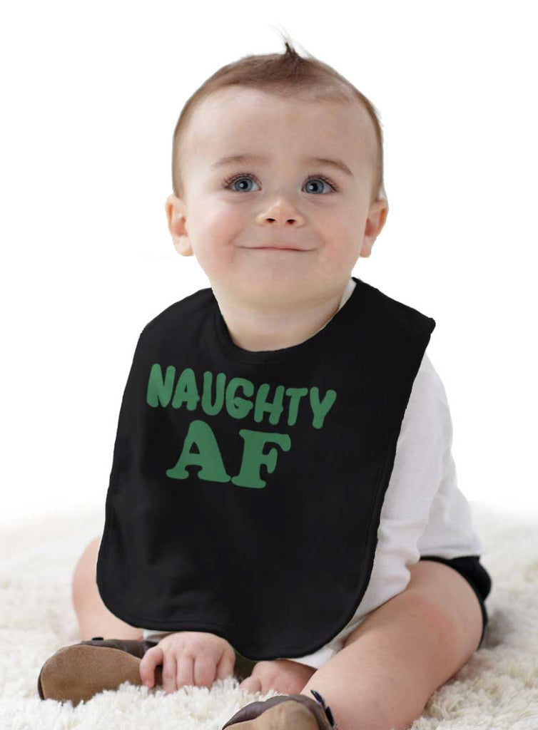 Naughty AF Infant Baby Bib-Direct To Garment Print-Brisco Baby