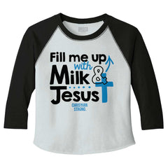 Milk And Jesus Toddler Baseball-Direct To Garment Print-Brisco Baby