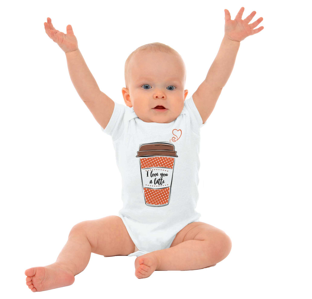 Love You A Latte Romper Bodysuit-Direct To Garment Print-Brisco Baby