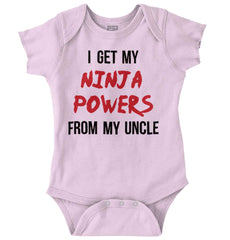 Get Ninja Powers From Uncle Romper Bodysuit-Direct To Garment Print-Brisco Baby