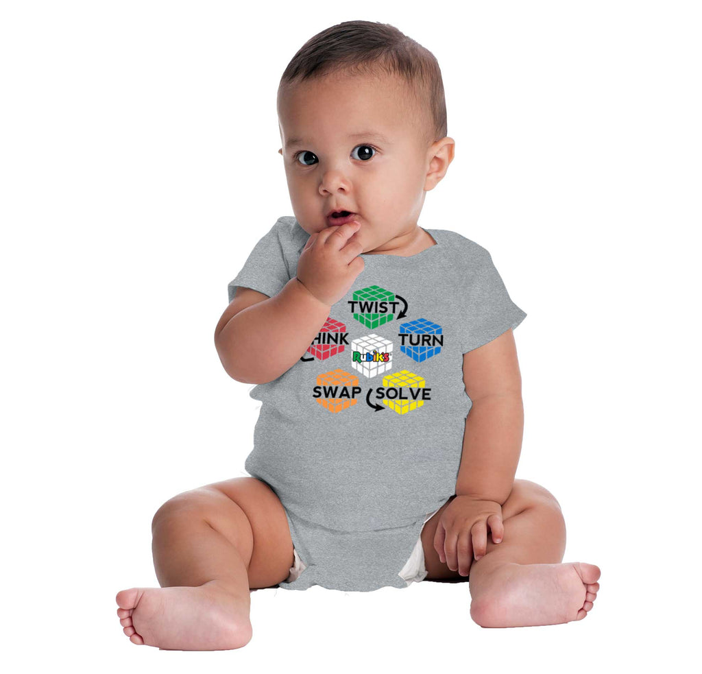 Rubik's Directions Romper Bodysuit-Direct To Garment Print-Brisco Baby