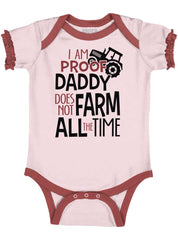 Farm All The Time Baby Ruffled Trim Romper-Direct To Garment Print-Brisco Baby