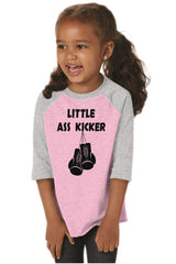 Little Ass Kicker Toddler Baseball-Direct To Garment Print-Brisco Baby