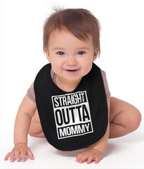 Straight Outta Mommy Infant Baby Bib-Direct To Garment Print-Brisco Baby