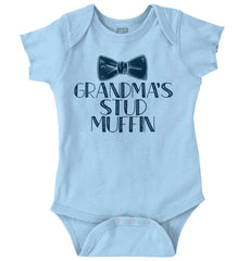 Grandma's Stud Muffin Romper Bodysuit-Direct To Garment Print-Brisco Baby
