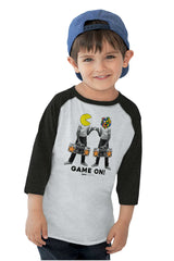 Pac-Man Rubiks Game On Toddler Baseball-Direct To Garment Print-Brisco Baby