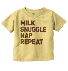 Milk Snuggle Nap Infant Toddler T Shirt-Direct To Garment Print-Brisco Baby