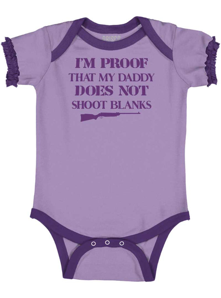 Shoot Blanks Baby Ruffled Trim Romper-Direct To Garment Print-Brisco Baby