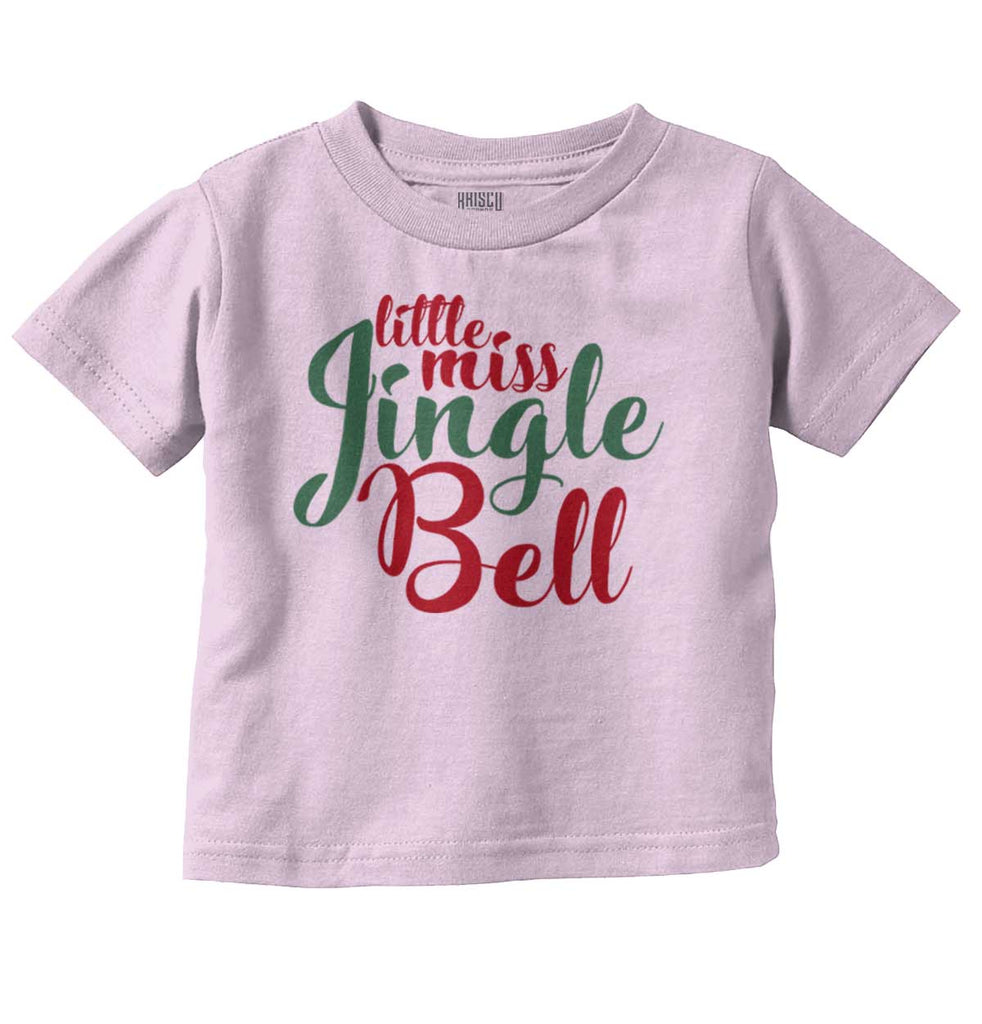Little Miss Jingle Bell Infant Toddler T Shirt-Direct To Garment Print-Brisco Baby
