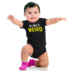 My Uncle Is Weird Romper Bodysuit-Direct To Garment Print-Brisco Baby