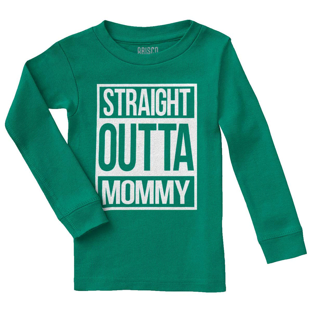 Straight Outta Mommy Solid Baby Pajama Top-Direct To Garment Print-Brisco Baby